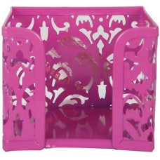 Бокс для паперу, 80x100х100мм, металевий, рожевий, Barocco, TM Buromax