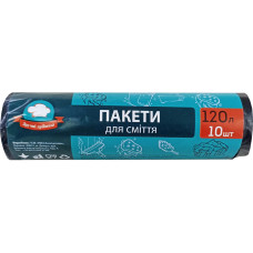 Пакети для сміття, 120л, 10шт, 70х110см, чорні, TM Зручні Дрібниці