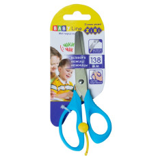 Ножиці дитячі, 138мм, з поворотною пружиною, сині, BABY Line, TM ZiBi
