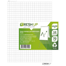 Блок паперу для фліпчартів, 10арк, клітинка, 64х90см, 70г/м2, в коробці, TM Fresh Up