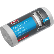 Пакети для сміття, 60л, 20шт, 60х80см, білі, LD, ТМ Pro Service