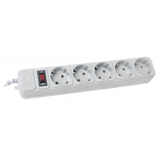 Мережевий фільтр (подовжувач) 4.5 метрів, 5 розеток, з вимикачем, сірий, ТМ Maxxter