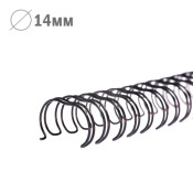 Пружина металева, d=14мм, товщина 101-120 арк, чорна, 100шт/уп, ТМ Fellowes
