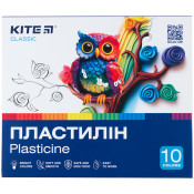 Пластилін, 10 кольорів, 200г, Classic, TM Kite