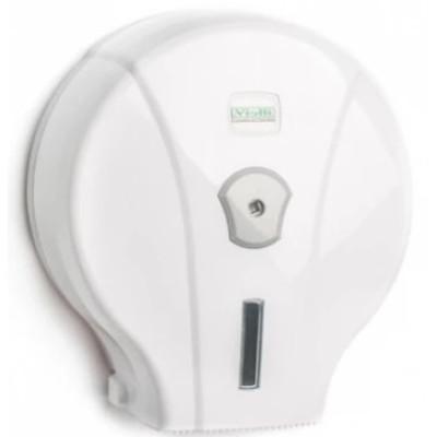 Диспенсер для туалетного паперу, настінний, пластик, білий, Джамбо, ТМ Solaris