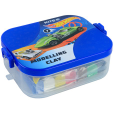 Пластилін, 7 кольорів, 380г, +8 інструментів, у боксі, Hot Wheels, TM Kite
