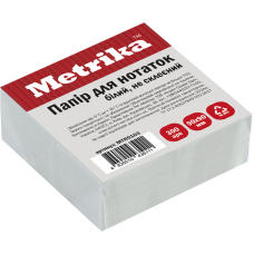 Блок паперу для нотаток, не склеєний, 90х90мм, 300арк, білий, TM Metrika