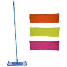 Швабра з змінним мопом, 44х13см, телескопічна ручка (фарбована) 80-130см, мікрофібра, ТМ МійДім