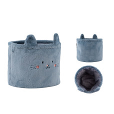 Кошик для зберігання, (M) 30х25см, плюшевий, синій, Cute Cat, TM Kite