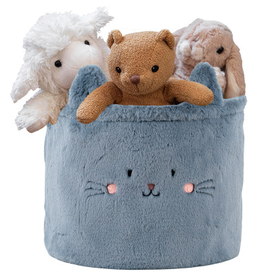 Кошик для зберігання, (M) 30х25см, плюшевий, синій, Cute Cat, TM Kite