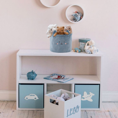 Кошик для зберігання, (M) 30х25см, плюшевий, синій, Cute Cat, TM Kite