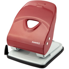 Діркопробивач на 40арк, металевий корпус, з лінійкою, червоний, Exakt-2, TM Axent