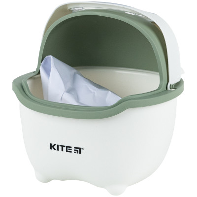 Контейнер для сміття, 16х21см, настільний, біло-зелений, TM Kite