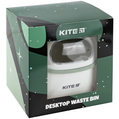 Контейнер для сміття, 16х21см, настільний, біло-зелений, TM Kite