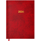 Щоденник датований 2026р, A5, 336стр, кремовий блок, обкладинка червона, BASE, ТМ Buromax
