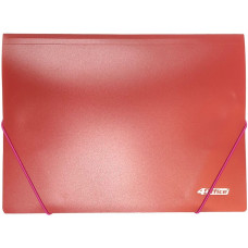 Папка на гумках, А4, пластикова, червона, TM 4Office