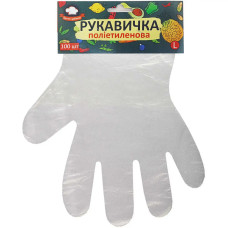 Рукавички одноразові, (L), П/Е, на планці з відривом, 100шт/уп, ТМ Зручні дрібниці