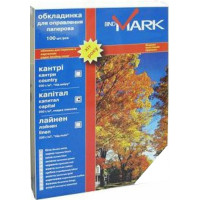 Обкладинка картонна, А4, глянцева, 100шт/уп, біла, Leather Design (Капітал), ТМ BindMark