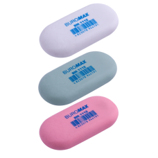 Ластик (гумка), 49x23x9мм, овальний, асорті, TM Buromax