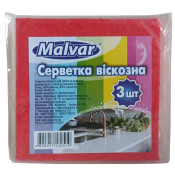 Серветка віскозна, універсальна, 30х30см, 3шт/уп, ТМ Malvar