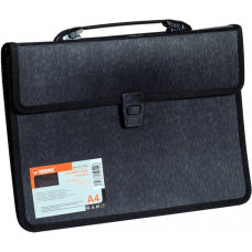 Портфель пластиковий, А4, 2 відділення, на застібці, чорний, TM Norma