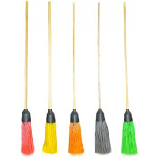 Мітла поліпропіленова, кругла, з дерев`яним держаком, 160см