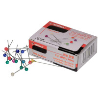 Булавки-бусинки, кольорові, довжина 28мм, 100шт/уп, TM Norma