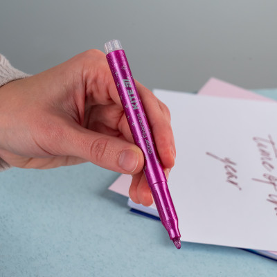 Фломастери, 6 кольорів, з блискітками, Creative, TM Kite