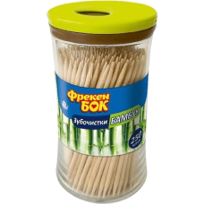 Зубочистки в стаканчику, 250шт/уп, бамбукові, ТМ Фрекен Бок