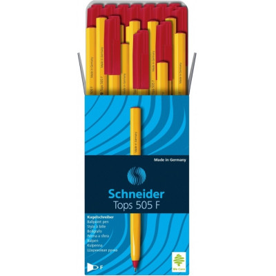 Ручка кулькова, лінія 0.7мм, червона, Tops-505-F, TM Schneider