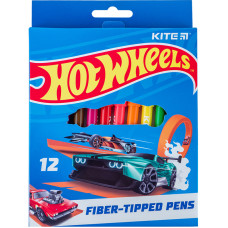 Фломастери, 12 кольорів, Hot Wheels, TM Kite