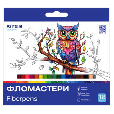 Фломастери, 18 кольорів, Classic, TM Kite