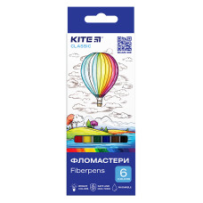 Фломастери, 6 кольорів, Classic, TM Kite
