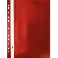 Швидкозшивач, А4, з прозорим верхом та перфорацією, PP, помаранч, червоний, TM Economix