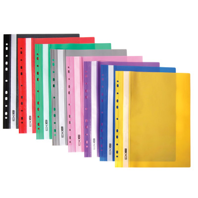 Швидкозшивач, А4, з прозорим верхом та перфорацією, PP, помаранч, жовтий, TM Economix