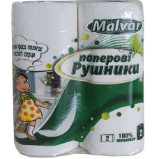 Рушники в рулонах, 2-шарові, 11м, висота 225мм, целюлоза, 2рул/уп, ТМ Malvar