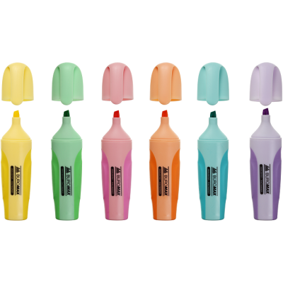 Набір маркерів текстових, лінія 2-4мм, 6 кольори, Pastel, TM Buromax