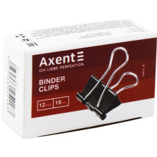 Біндер (зажим) 19мм, 12шт, чорний, TM Axent