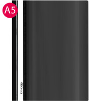 Швидкозшивач, А5, з прозорим верхом, PP, глянець, чорний, TM Economix