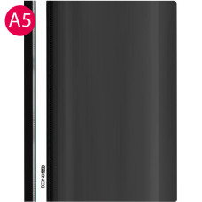 Швидкозшивач, А5, з прозорим верхом, PP, глянець, чорний, TM Economix