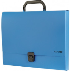 Портфель пластиковий, А4, 1 віддідення, на застібці, блакитний, TM Economix