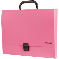 Портфель пластиковий, А4, 1 віддідення, на застібці, рожевий, TM Economix