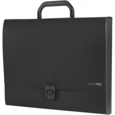 Портфель пластиковий, А4, 1 віддідення, на застібці, чорний, TM Economix