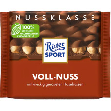 Шоколад молочний, з цільним лісовим горіхом, 100г, ТМ Ritter Sport