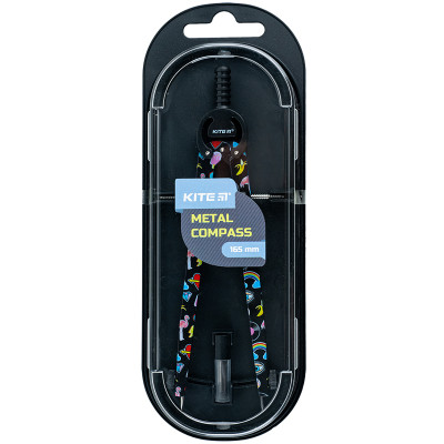 Циркуль з принтом, 165мм, металевий, у футлярі, +грифель, М3, TM Kite