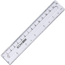 Лінійка 15см, пластикова, прозора, см/дюйми, TM Economix