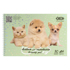 Альбом для малювання FRIENDS, А4, 20арк, 120г/м2, на пружині, м'ятний, KIDS Line, TM ZiBi