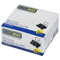 Біндер (зажим) 61мм, 6шт, чорний, TM Buromax