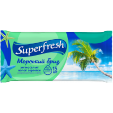 Серветки вологі, універсальні, 15шт, ТМ Superfresh