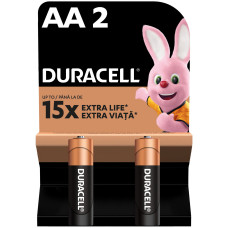 Елемент живлення батарейка, AA, LR06, 1.5V, 2шт/уп, Basic, TM Duracell
